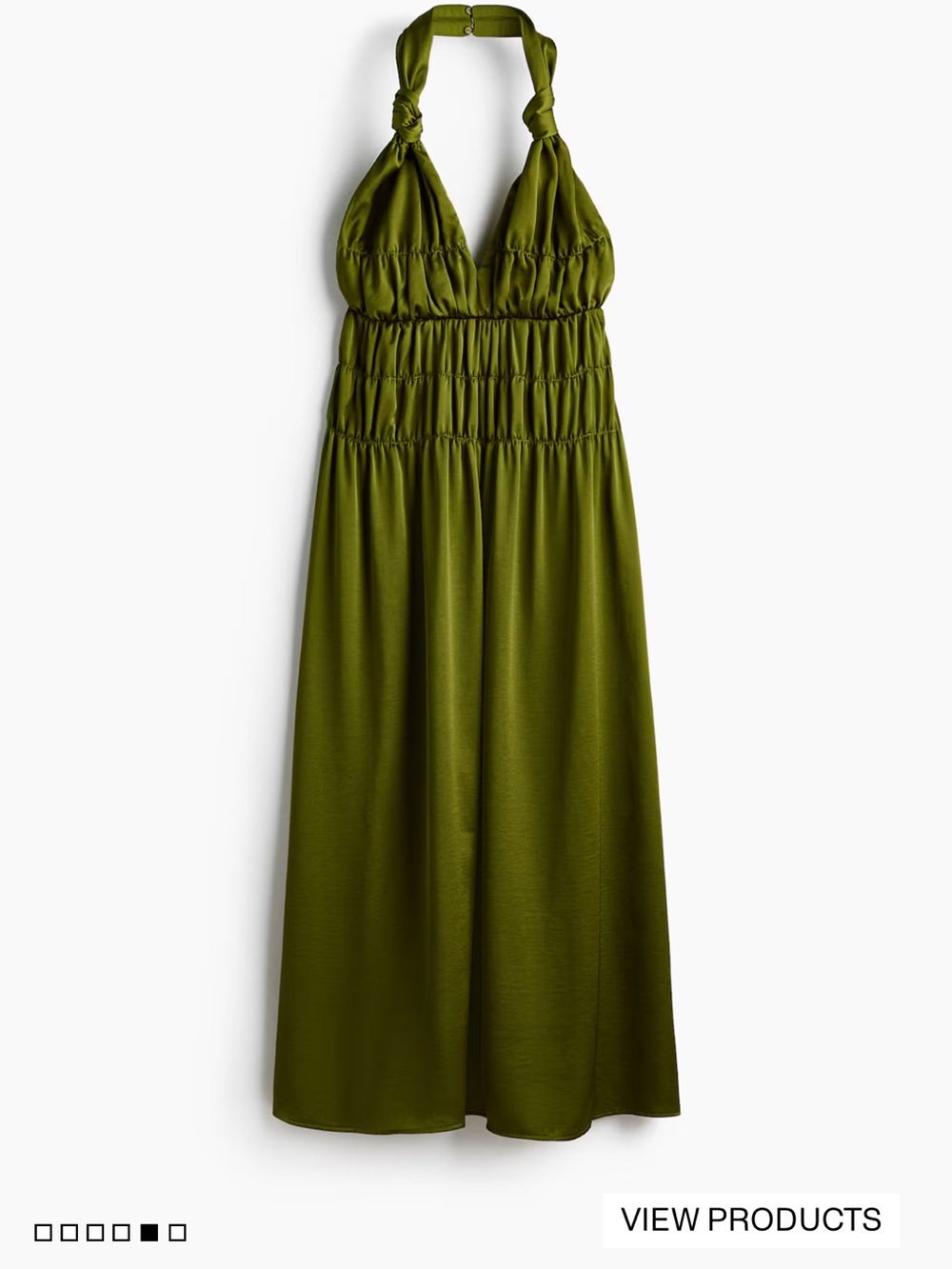 H&M Olive Green Halter Maxi Dress